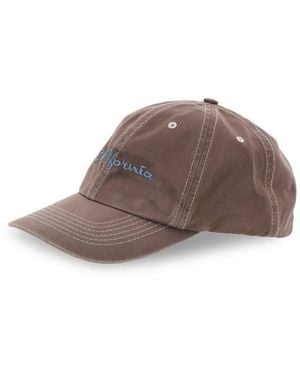 ERL Adjustable Fit Cotton Embroidered Detailing Top With Curved Peak - Brown