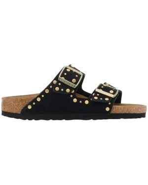 Birkenstock Pantofole Arizona Con Borchie - Nero