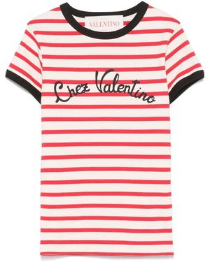 Valentino T-Shirt Chez Rigata - Rosso