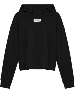 MM6 by Maison Martin Margiela Logo Cotton Hoodie - Black