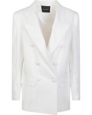 ACTUALEE Double-Breasted Blazer - White