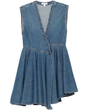 Alaïa Denim Wrap Mini Dress - Blue