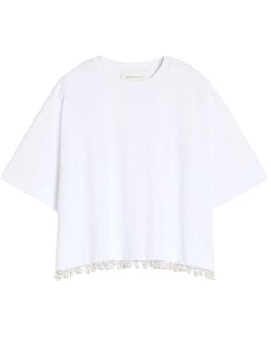 Sportmax Embellished Cotton T-Shirt - White