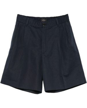 Brioni Bellagio Linen And Cotton Shorts - Blue