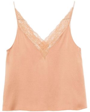 forte_forte Lace Detail V-Necked Top - Natural