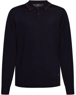 Paul Smith Wool Polo Shirt - Blue