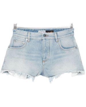 Loewe Denim Cotton Shorts - Blue