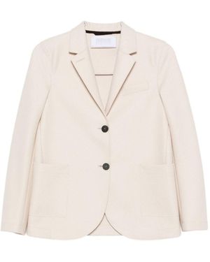Harris Wharf London Wool Single-Breasted Blazer Jacket - Natural