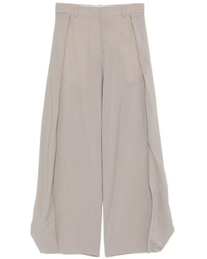 Loewe Wool Wide-Leg Trousers - Grey