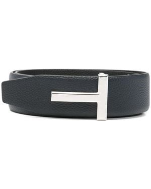 Tom Ford Leather Reversible Belt - Blue