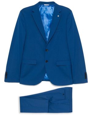 Manuel Ritz Single-Breasted Suit - Blue
