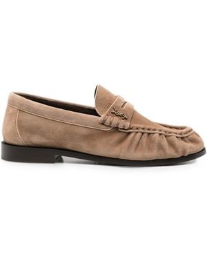 Saint Laurent Le Loafer Leather Loafers - White
