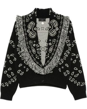 Alanui Cashmere And Wool Cardi-Bomber - Black