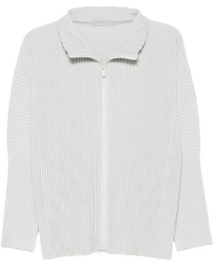 Homme Plissé Issey Miyake Homme Plisse' Issey Miyake Pleated Zipped Shirt - White