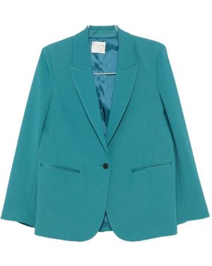 forte_forte Single-Breasted Blazer Jacket - Blue
