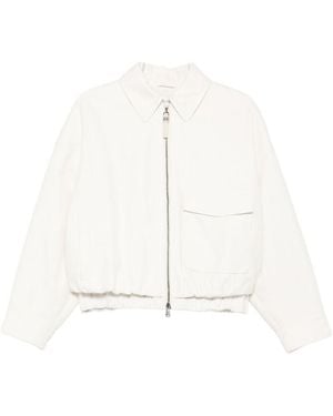 Brunello Cucinelli Cotton Blend Blouson Jacket - White