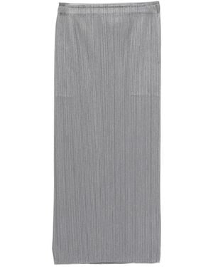 Pleats Please Issey Miyake Pleated Long Skirt - Grey