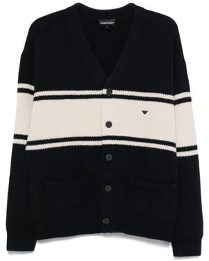 Emporio Armani Wool V-Necked Cardigan - Black