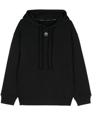 Marine Serre Moon Cotton Hoodie - Black