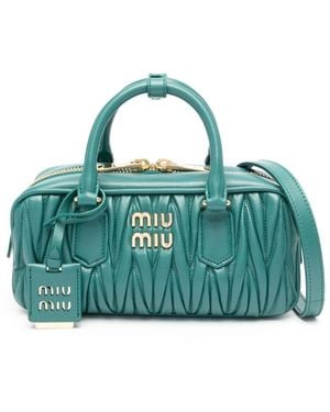 Miu Miu Borsa A Spalla Arcadie Matelassé - Verde
