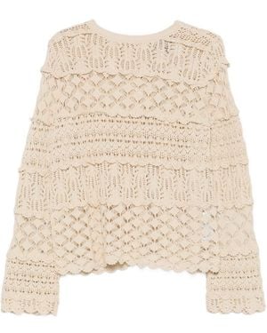 Semicouture Zilla Cotton Cardigan - Natural