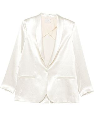 Alysi Single-Breasted Blazer Jacket - White