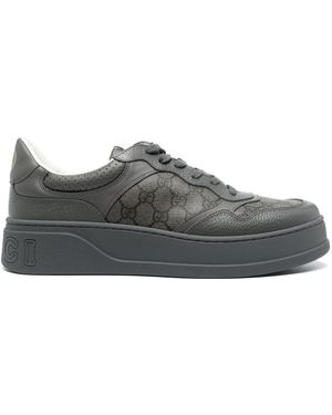 Gucci Chunky B Leather And Canvas Low-top Trainers - Grey