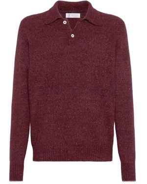 Brunello Cucinelli Wool Polo Shirt - Red