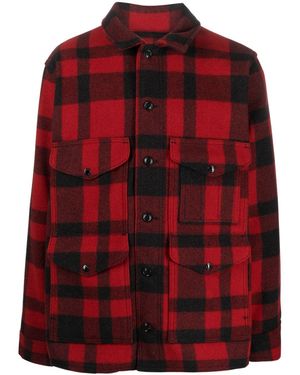Filson Mackinaw Wool Plaid Print Jacket - Red