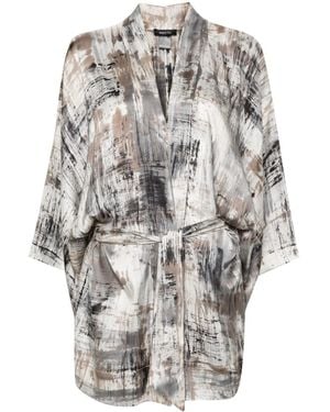 Avant Toi Abstract-print Jacket - Grey