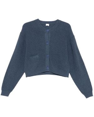 C.t. Plage Cotton Crewneck Cardigan - Blue