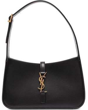Saint Laurent Le 5 À 7 Leather Hobo Bag - Black