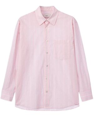 DUNST Striped Cotton Shirt - Pink