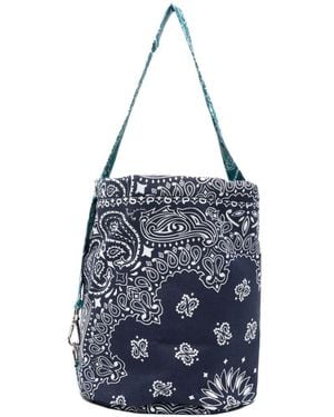 Call it By Your Name Cotton Bucket Bag - Blue