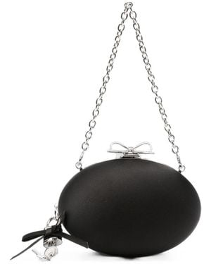 Self-Portrait Satin Clutch - Black