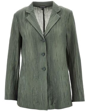 Emporio Armani Single-Breasted Blazer Jacket - Green