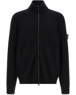 Stone Island Cardigan With Logo By - Black