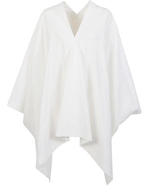 The Row Cedar Cotton And Silk Blend Poncho - White