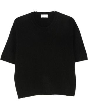 Soft Goat Cashmere T-Shirt - Black