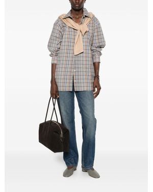 TOTEME Check-Pattern Button-Up Shirt - White
