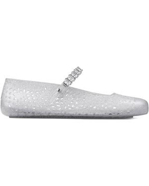Jimmy Choo The Jelly Glittered Ballets - White
