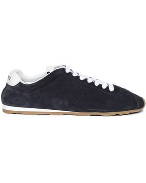 Miu Miu Plume Suede Leather Trainers - Blue