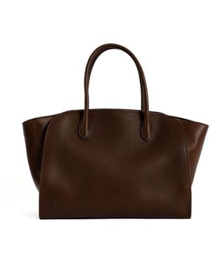 The Row Marlo Leather Tote Bag - Brown
