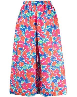 Daniela Gregis Printed Wide-Leg Trousers - Red