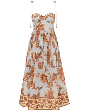 Zimmermann Aster Cotton Midi Dress - White