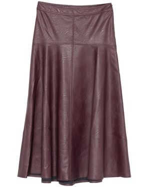 forte_forte Eco Leather Midi Skirt - Purple