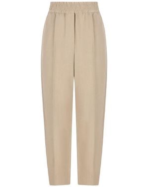 Brunello Cucinelli Linen Blend Trousers - Natural