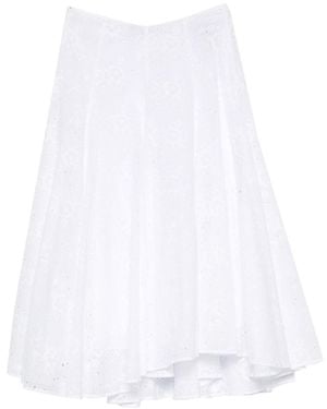 Tory Burch Eyelet Cotton Skirt - White