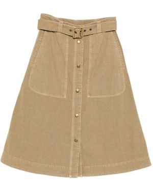 Moncler Cotton Long Skirt - Natural