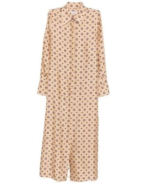 Alberto Biani Silk Chemisier Dress - Natural